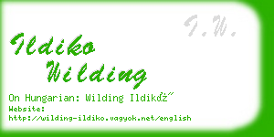 ildiko wilding business card